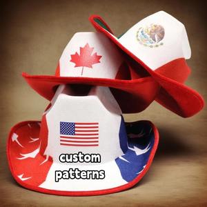 Chapeaux Fedora en feutre pour hommes, personnalisables avec logo, en gros, <span class=keywords><strong>de</strong></span> créateur, tendance, pour la coupe <span class=keywords><strong>de</strong></span> football, chapeaux <span class=keywords><strong>de</strong></span> fête, chapeaux <span class=keywords><strong>de</strong></span> <span class=keywords><strong>cowboy</strong></span> et <span class=keywords><strong>de</strong></span> cowgirl festifs, fabricant - Product Image 1