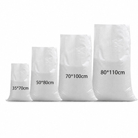 Sac tissé en PP blanc avec fonction de sécurité, logo personnalisé, emballage pour riz, blé, maïs, farine, engrais, aliments pour animaux