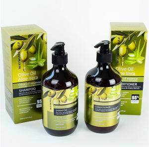 Champú y Acondicionador de Aceite de Oliva y Aloe Vera de Marca Privada OEM, Juego de Tratamiento Capilar para Nutrición Profunda, Suavidad y Brillo, Venta al por Mayor - Product Image 1