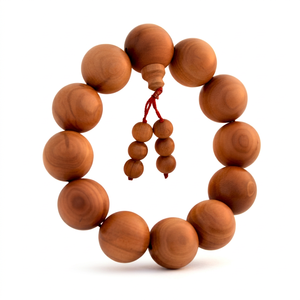 Perles de bois de santal brun doré naturel durable avec un parfum naturel de bois doux - 108 Mala pour la méditation et les projets d'artisanat - Product Image 3