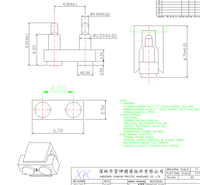 Connecteur Pogo Pin mâle en laiton à 2 broches, pas de 4,0 mm, application PCB, plaqué or, 1,5 A, 12 V