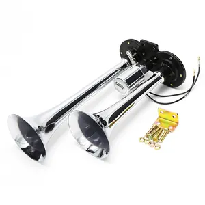 12V Double Trumpets Air Horn Compressor Electric Air Horn Dual Compress Roof Air Horn for Car Truck Boat Train