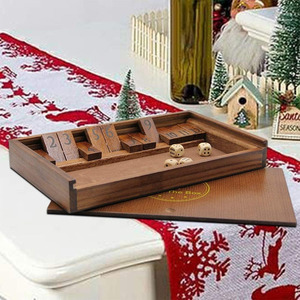 Chiudi la scatola gioco di dadi da tavolo in legno con 12 numeri e coperchio per bambini adulti famiglie, 2 giocatori e fino - Product Image 4