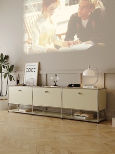 Bắc Âu hiện đại tự làm TV đứng thép không gỉ <span class=keywords><strong>Modular</strong></span> Tủ lưu trữ với bánh cho đồ nội thất nhà sống phòng ngủ căn hộ sử dụng - Product Image 4