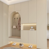 Meuble à chaussures de luxe moderne sur mesure pour architectes, organisateur de rangement modulaire pour entrée, idéal pour les projets d'aménagement intérieur de villas haut de gamme