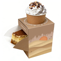 LOKYO Nouveau design écologique, porte-gobelet personnalisé avec logo, boîte en papier pour gâteaux, pâtisseries et desserts avec porte-gobelet à café