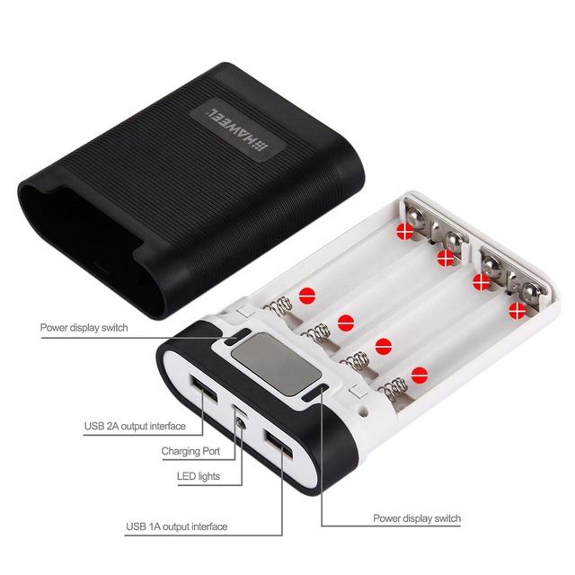 Dual USB Power Bank Case Shell DIY Kit 8 X 18650 Battery Charger Case