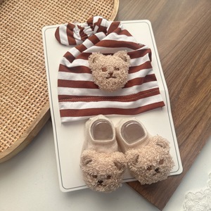 3D Çizgi Film Bebek Pamuklu Çoraplar Unisex Toptan Yenidoğan Bebek Şapka Çorap Seti Sevimli Bebek Kız Erkek Çorapları - Product Image 6