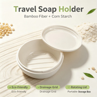Étui de voyage personnalisable en bambou écologique pour savon – Portable, étanche, zéro déchet, sans plastique, mini support de barre de savon pour salle de bain