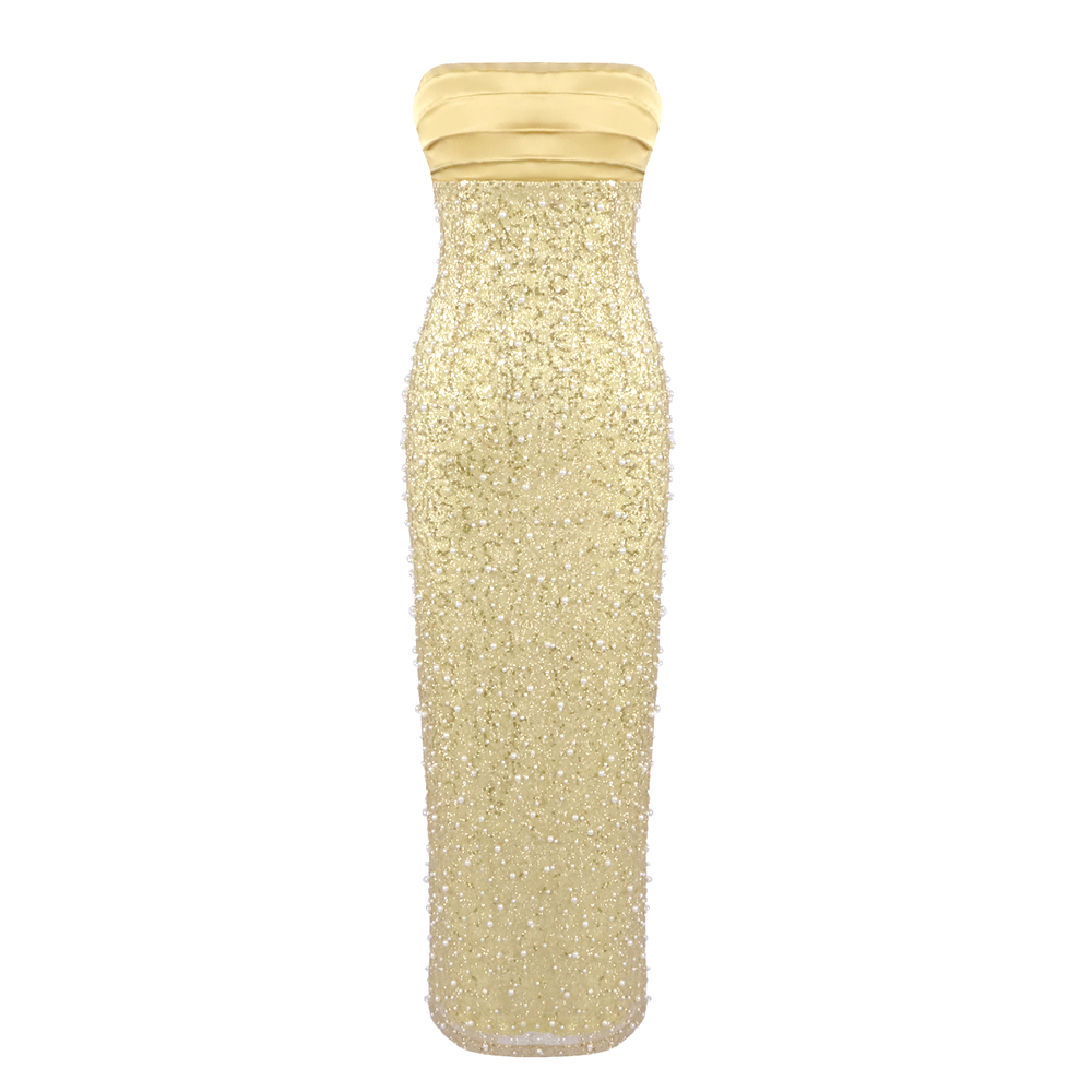 slim fit dress slacks Rose Gold Off-Shoulder Sequin Mermaid Gown – Elegant Formal Evening Dress main image 1