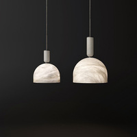 Lámpara de Noche para Dormitorio, Lámpara Colgante de Alabastro Español Blanco con Base de Latón Macizo, para Isla de Cocina, Hotel, Lámparas Colgantes de Piedra de Mármol