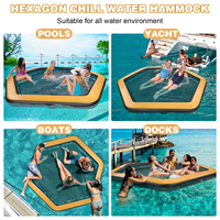 Hamac aquatique gonflable en maille PVC à points de soudure personnalisés avec un nouveau design durable pour les loisirs aquatiques en famille