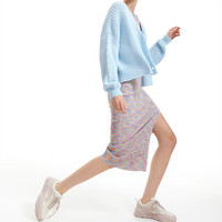 Dernier design de cardigan en laine tricotée pour femme, manteau pour fille