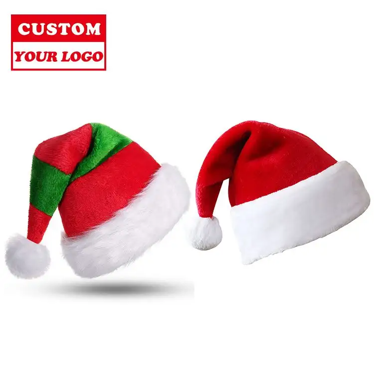 High Quality Christmas Santa Hat With Pom-Pom Christmas Gifts Cartoon Hats Christmas Decoration 2023 Winter Santa Hat