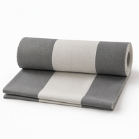 Tissu en Olefine Anti-UV Rayé Turquoise Blanc Lagune 200 g/m² pour Coussins de Chaise de Salle à Manger Textile d'Extérieur Tissé