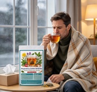 Teh Herbal Kenyamanan Pernapasan Alami, Teh Herbal Pendukung Obat Batuk, Teh Herbal Tanpa Kafein untuk Kesehatan Tenggorokan
