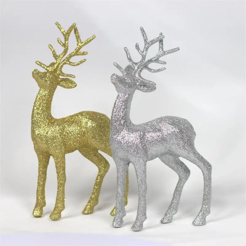 YIXING Mini Reindeer Glitter Christmas Tree Hanging Ornament Pink Deer Decor Reindeer Indoor Ornament For Festival