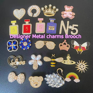 Broches de Moda para Mujer, Elegantes, de Cristal, con Logotipo de Marca de Lujo, Joyería DIY, Broches de Metal con Diamantes y Perlas de Diseño - Product Image 3