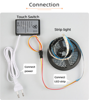 Shinechip AC110V 220V DC12V interruptor de luz LED Control de sensor táctil 12W interruptor de atenuación táctil con controlador de fuente de alimentación