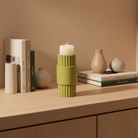 Support de bougie architectural en pierre artificielle, pilier de luxe en faux pierre, porte-bougie votif, centre de table minimaliste de style nordique