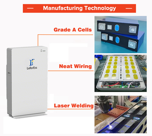 Bộ pin LiFePO4 Lefor 51.2V 280Ah 14.3kWh, tuổi thọ 6000 chu kỳ, tích hợp BMS, bộ biến tần lưu trữ năng lượng mặt trời cho hệ thống dự phòng nối lưới - Product Image 2