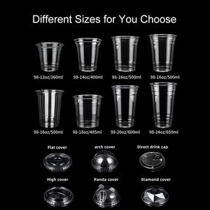 Gobelets à bulles en PP transparents/mats personnalisés, impression sur mesure, 12, 16, 24 oz, gobelets en plastique épais pour thé au lait Boba, gobelets à bulles avec couvercle - Product Image 4