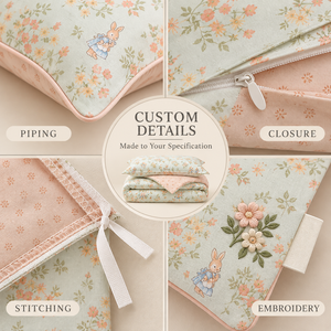 Set di Biancheria da Letto Alenhome per Ragazze, Stampa Pastorale Fresca, Copripiumino in Puro Cotone Morbido per Dormitorio Studentesco - Product Image 5