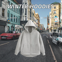 Manteau d'automne-hiver tendance pour homme, coupe ample, à capuche, brodé, manches longues, fermeture éclair, style décontracté, 100% coton