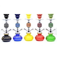 Chicha en verre à double tube en métal, modèle 808, style minimaliste américain, accessoire pour bar et restaurant arabe