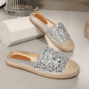 Mocasines <span class=keywords><strong>de</strong></span> lentejuelas 2026, planos ligeros sin cordones, zuecos y mulas para primavera y verano, cómodas sandalias <span class=keywords><strong>de</strong></span> <span class=keywords><strong>playa</strong></span> con plantilla <span class=keywords><strong>de</strong></span> goma para <span class=keywords><strong>vacaciones</strong></span> para mujer - Product Image 4