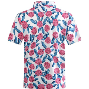 Camiseta de Golf de Secado Rápido de Nailon con Logotipo Floral Bordado Personalizado de Alta Calidad 2025, Diseño Propio, ODM - Product Image 4