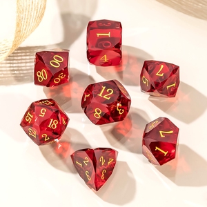 Wholesale High Quality Eco-Friendly Durable Sharp <b>Edge</b> Red Resin <b>Square</b> Polyhedral Dice Set 1PC Customized Packaging DND RPG - Product Image 1