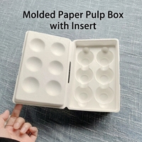 Boîte d'emballage pour balles de golf en pulpe moulée biodégradable avec logo personnalisé, boîte cadeau en pulpe de papier écologique, vente en gros