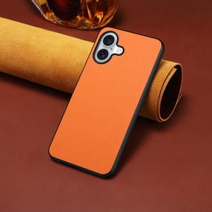 Funda de teléfono de cuero PU con patrón Litchi de Color sólido para <span class=keywords><strong>iPhone</strong></span> 17Air, funda de TPU simple a prueba de golpes para <span class=keywords><strong>iPhone</strong></span> 16 15 14 13 12 Pro Max - Product Image 1