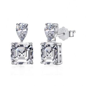 Dylam Minimalist Design Luxury Women 925 Sterling Silver Tear Square Shape 5A Zircon Diamond Fashion <b>Fine</b> Jewelry <b>Stud</b> <b>Earrings</b> - Product Image 1