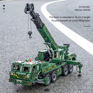 Mould <span class=keywords><strong>King</strong></span> 20009 MOC RC Engin <span class=keywords><strong>de</strong></span> génie civil Grue pneumatique blindée <span class=keywords><strong>de</strong></span> récupération, Ensemble <span class=keywords><strong>de</strong></span> blocs <span class=keywords><strong>de</strong></span> construction en briques, <span class=keywords><strong>Jouet</strong></span> pour adulte, Cadeau - Product Image 3