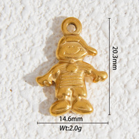 Mignon bijoux en acier inoxydable pendentifs breloques 18K plaqué or animaux breloques pour collier à faire soi-même fabrication de bijoux