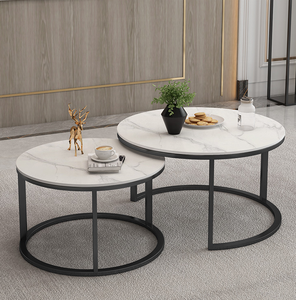 Hiện Đại Bắc Âu Thiết Kế Thời Trang Wrought Sắt Marble Đen Trắng Vòng Bàn Cà Phê Chờ Đợi Bảng Phòng Khách Bảng Cho Salon Sử Dụng - Product Image 5