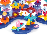 Set Blok Bangunan Ocean Flower 122 Buah Mainan Edukasi Susun DIY Set Permainan Konstruksi dengan Ember