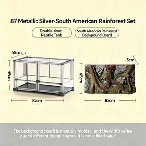 Terrarium en verre moderne et écologique pour reptiles, anti-évasion, empilable, pour <span class=keywords><strong>Dragon</strong></span> barbu, Python boule, Gecko léopard, Serpent maïs - Vente en gros - Product Image 5