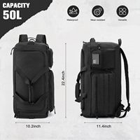 Sac à dos tactique, sac de sport et de voyage résistant à l'eau avec compartiment séparé pour chaussures, sangles MOLLE