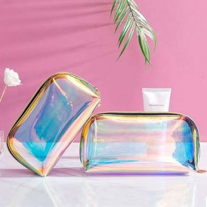 Fashion Holographic TPU Waterproof <b>Transparent</b> Travel Cosmetic Storage <b>Bag</b> Clear Laser PVC <b>Makeup</b> <b>Bag</b> Case - Product Image 4