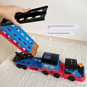 Kids Educational Alloy Container Truck <strong>Toy</strong> Deformable Storage <strong>Lorry</strong> With Train Track Eject Car Play Set for Children - Product Image 3