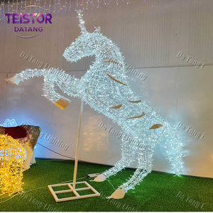 Grande lumière LED 3D en forme de cheval pour la décoration commerciale des parcs de Noël - Product Image 4