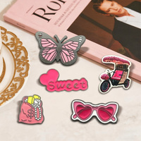 Stock en gros rose Girly métal broche Badges INS-Style mode élément émail téléphone autocollants pull veste broches décor personnalisé