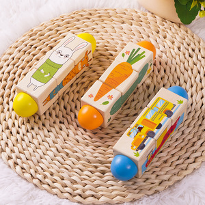 Bloques de construcción de madera para niños pequeños, juguete educativo con rompecabezas giratorio de 17x4,3x4,3 cm para niños de 4 a 6 años - Product Image 2