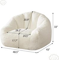 Fauteuil pouf convertible moderne en tissu, une place, surdimensionné, doux et moelleux, avec accoudoirs, pour adultes et adolescents, idéal pour le gaming et la lecture