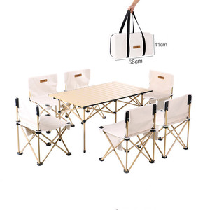 Portable Folding Camping Desk Bench Outdoor Picnic Party Dining <b>Table</b> Chair Set - Product Image 1