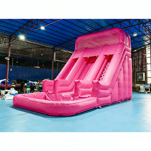 Château gonflable commercial <span class=keywords><strong>avec</strong></span> grande <span class=keywords><strong>toboggan</strong></span> rose <span class=keywords><strong>et</strong></span> <span class=keywords><strong>piscine</strong></span>, château sauteur pour enfants, équipement de location pour fêtes - Product Image 3