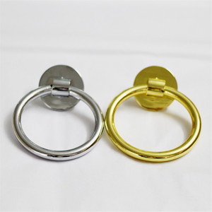 Tirador de Anillo Moderno Minimalista de Aleación de Zinc Cromado para Muebles, Diseño Duradero - Product Image 1